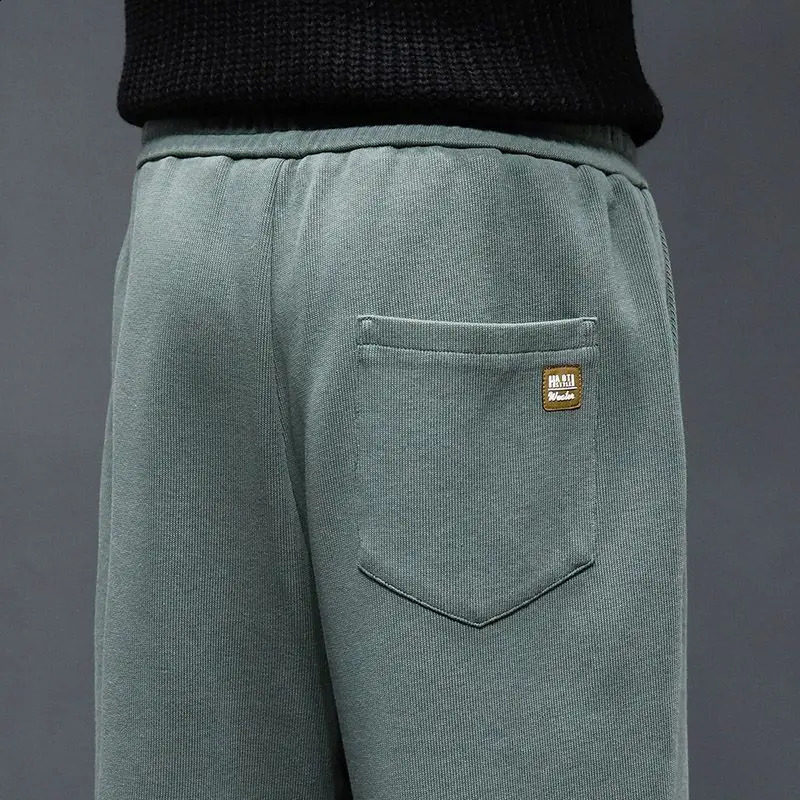 Spring Summer Loose Thin Straight Casual Fashion Mens Clothing Versatile Spliced Pocket Elastic Waist Pull Out Pants 240822