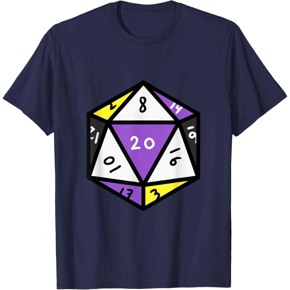Fashion T shirt Mens Pride Dice Nonbinary T-Shirt shirts tshirt graphic tee Casual tops summer clothes Short sleeve Free shipping