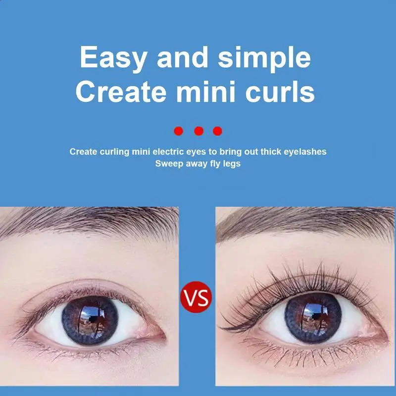 LED display screen eyelash curler portable small electric heating longlife comb makeup tool 240729