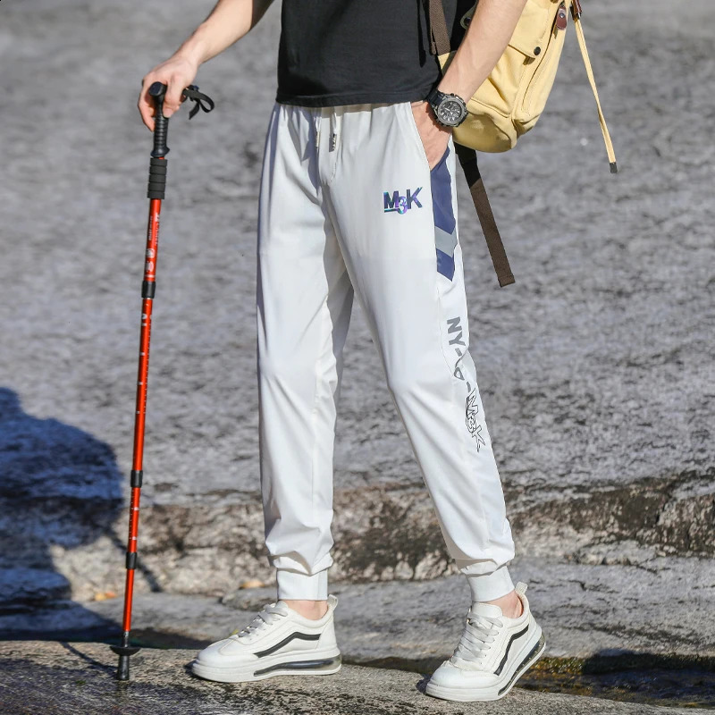 Fashion Printed Sports Pants Mens Summer Thin Waterproof Anti-Moisture Quick-Drying Breathable Elastic Casual Climbing Pants 240805