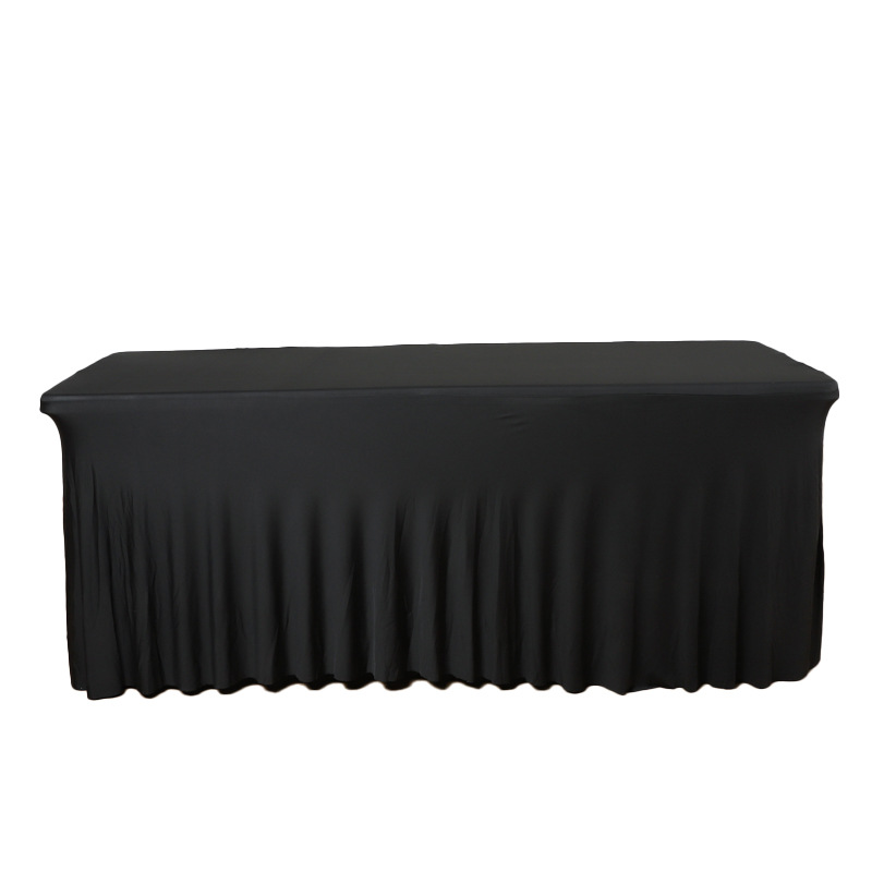 Spot Meeting Wedding Banquet 6FT Sun Skirt Rectangular Table Skirt Office Desk Elastic Chair Cover Skirt Table Cover