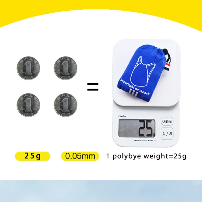 Polybye Super light Reusable Tote bag Eco-friendly Recycle Polyester Foldable Backpack Grocery Bag 250417