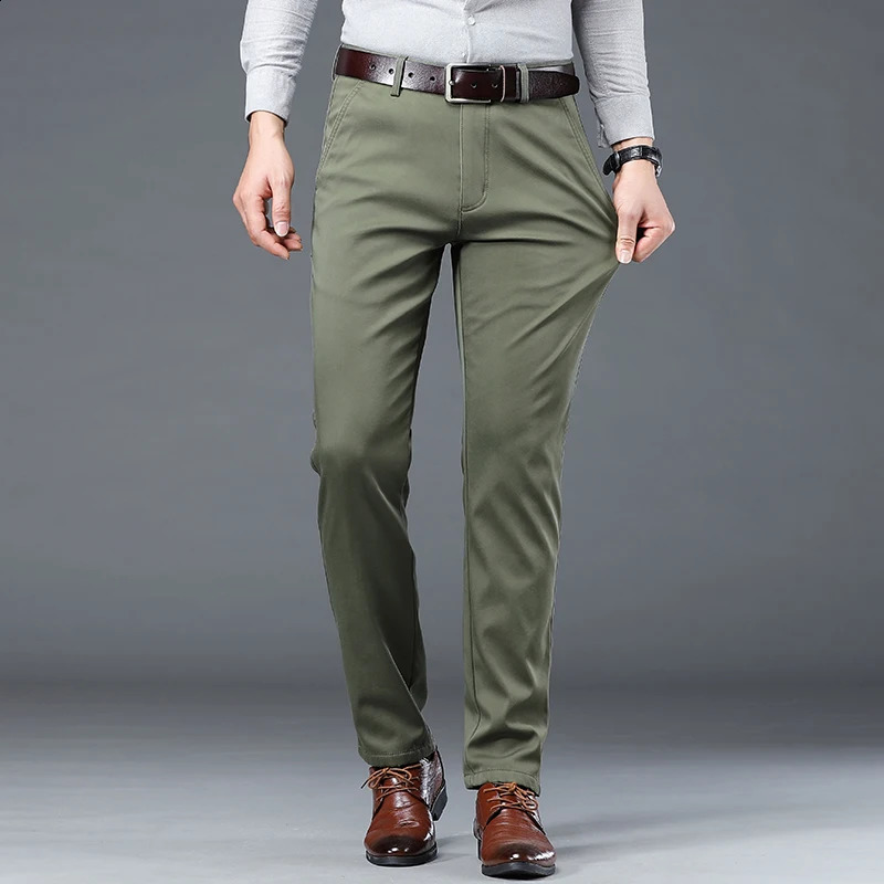 Summer Thin Korean Style Business Casual Trousers for Men Stretch Soft Straight Leg Loose Fashionable Casual Pants Male 240805