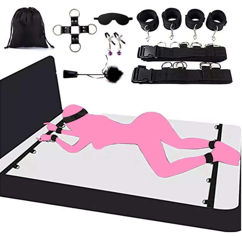 Bed Bondage Restraints Kit Sex Toys for Woman Sex Games Mattress Fetish Adjustable Bed Restraints Set SM for Couples Beginners%