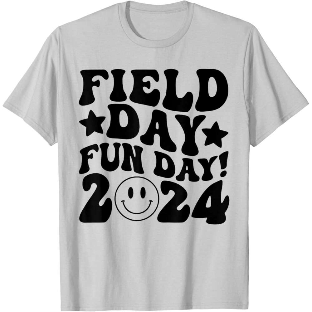 T shirt Mens Fun Funny For Teacher Kids Field Day 2024 T-Shirt shirts tshirt graphic tee Casual tops summer clothes Short sleeve Free shipping