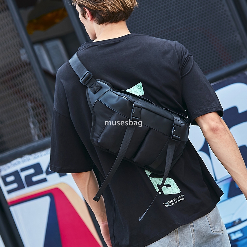 Chest bag men's large capacity Japanese casual cargo bag shoulder bag crossbody bag men's fashion brand sports waist pack tide ins