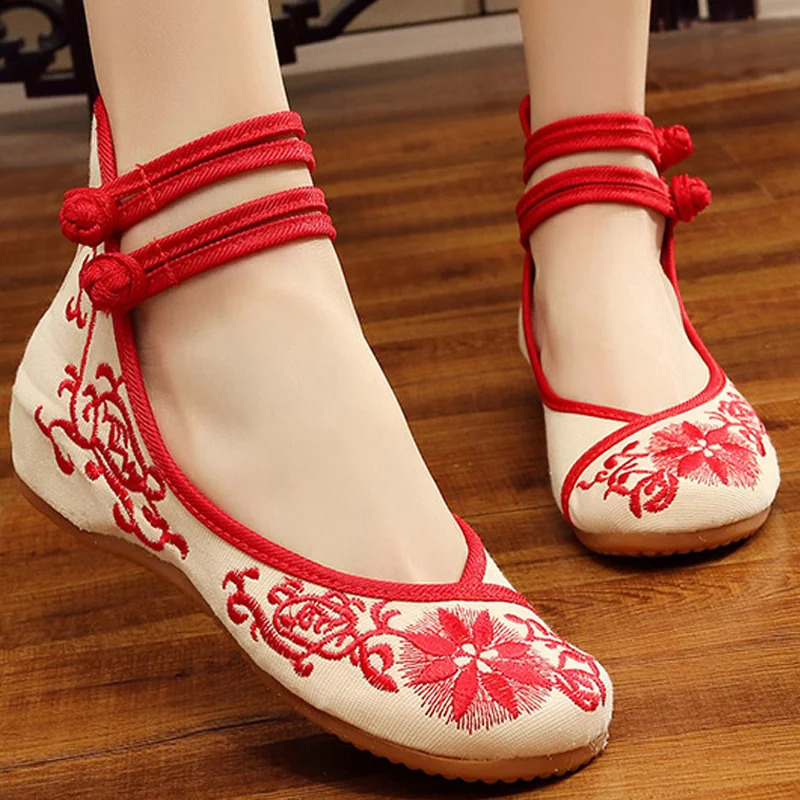 Sun Flower Cloth Shoes National Style Blue and White Porcelain Embroidery Enhanced Ancient Han Fu Style with WSH2291 Shoes 240802