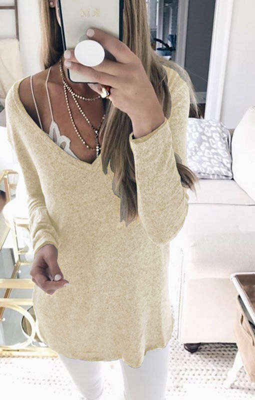 Autumn and Winter New Long Sleeved V-neck Knitted Sweater Top Womens Clothing Cardigan Fallautumn Sweater Long Sweaters Womens Designer Sweater
