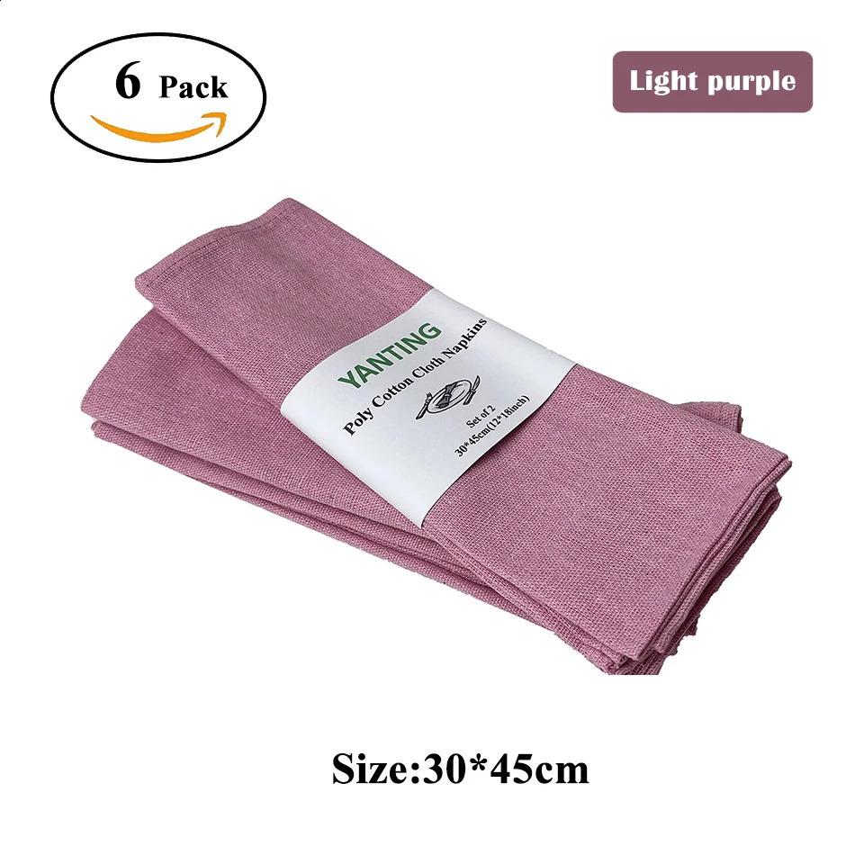 6 Pack Table Napkins Cloth Kitchen Tea Yellow Orange Color Towel for Wedding 18 X 12 Inches Durable Reusable for Family Dinners 240805