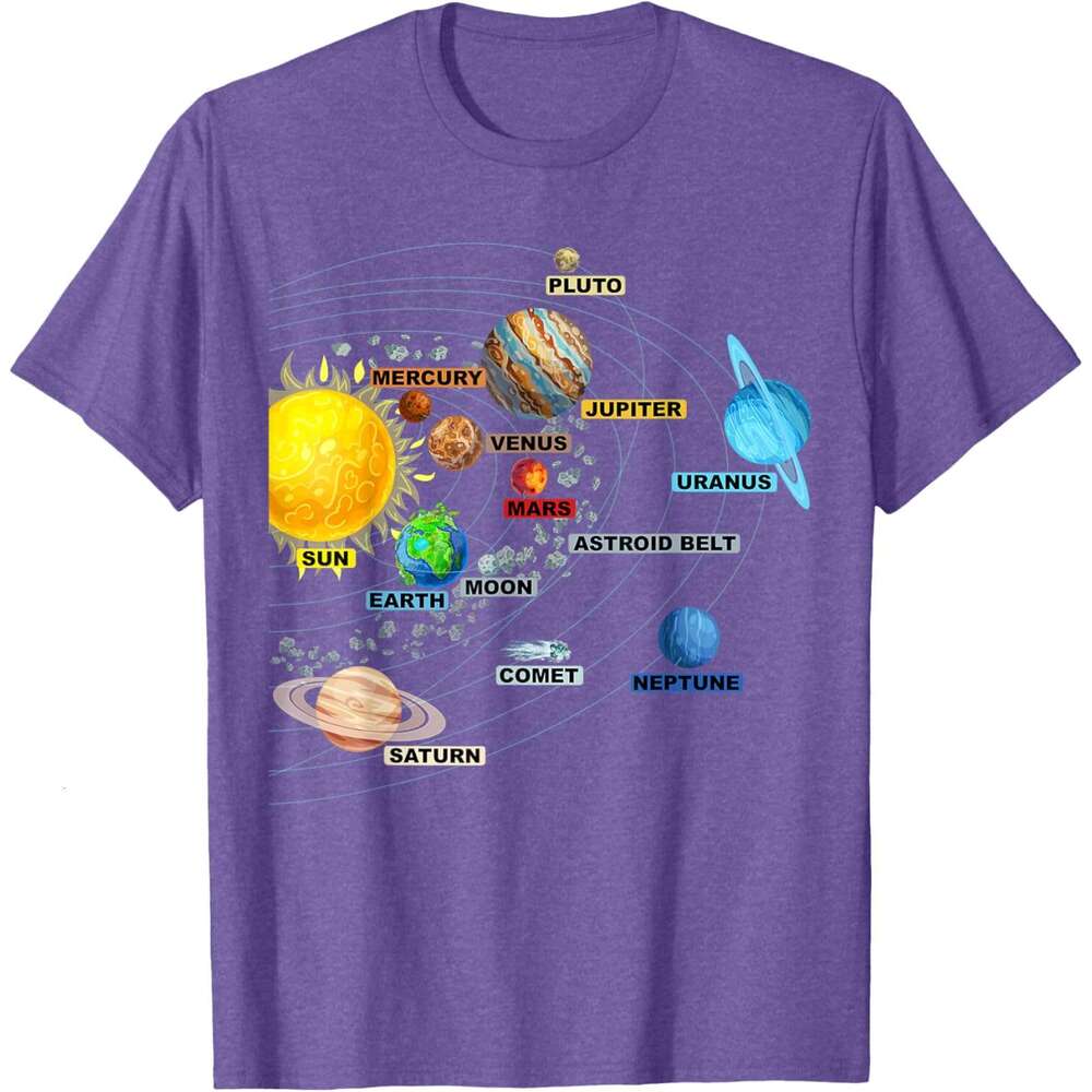 T shirt Mens Solar System Planets Astronomy Space Science - Girls Boys T-Shirt shirts tshirt graphic tee Casual tops summer clothes Short sleeve Free 