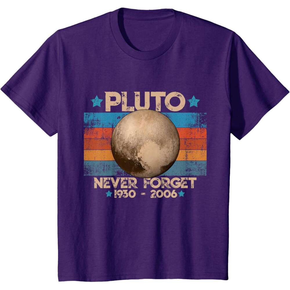 2025S Fashion Designer T Shirt Mens Vintage Never Forget Pluto Funny Retro Astronomy Space T Shirt Shirts Tshirt Graphic Tee Casual Tops Summer Clothe