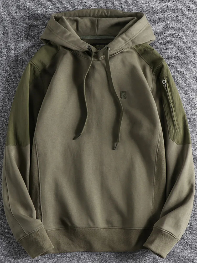 Spring Autumn American Retro Thick Velvet Hooded Hoodies Mens Fashion Pure Cotton Washed Old Loose Sport Casual Sweatshirt 240805