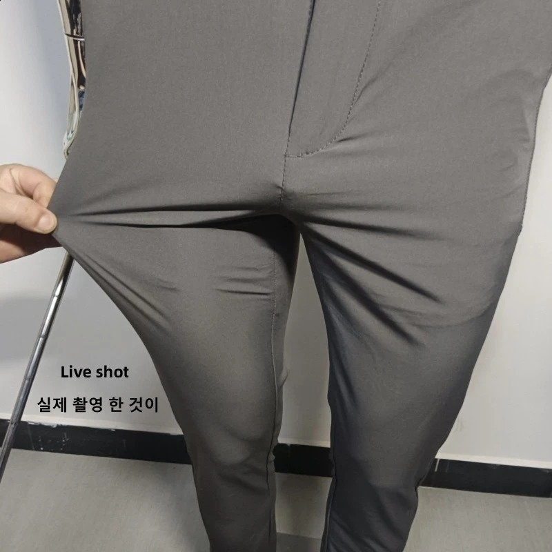mens summer golf pants high quality ice silk stretch golf pants fashion slim-fit quick drying golf pants 240819