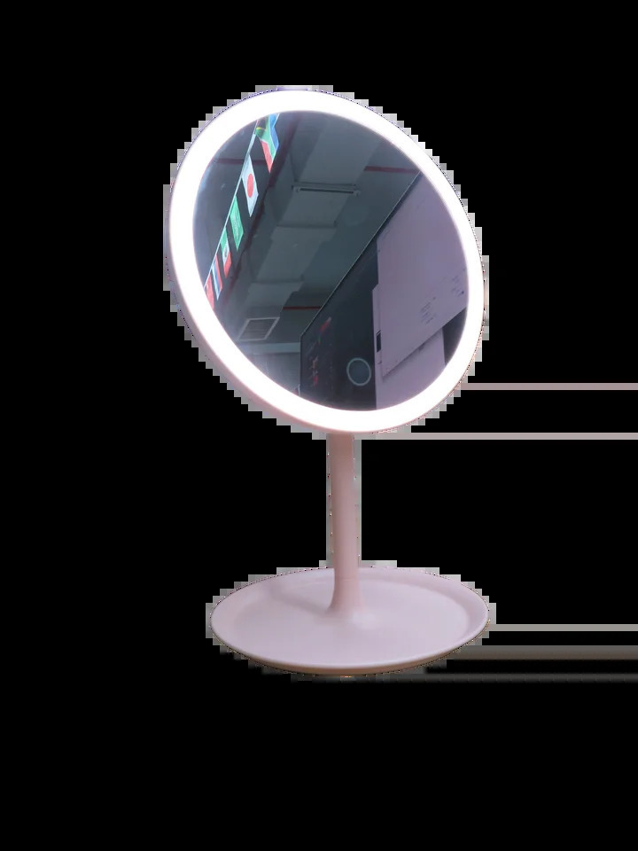 Makeup mirror with light white LED daylight makeup desktop detachable ode micro USB charging 240729