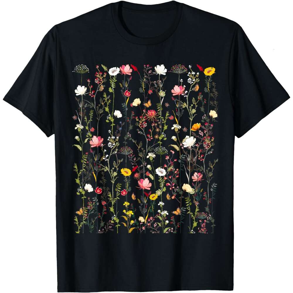 T shirt Mens Vintage Inspired Flower Botanical Graphic T-Shirt shirts tshirt graphic tee Casual tops summer clothes Short sleeve Free shipping