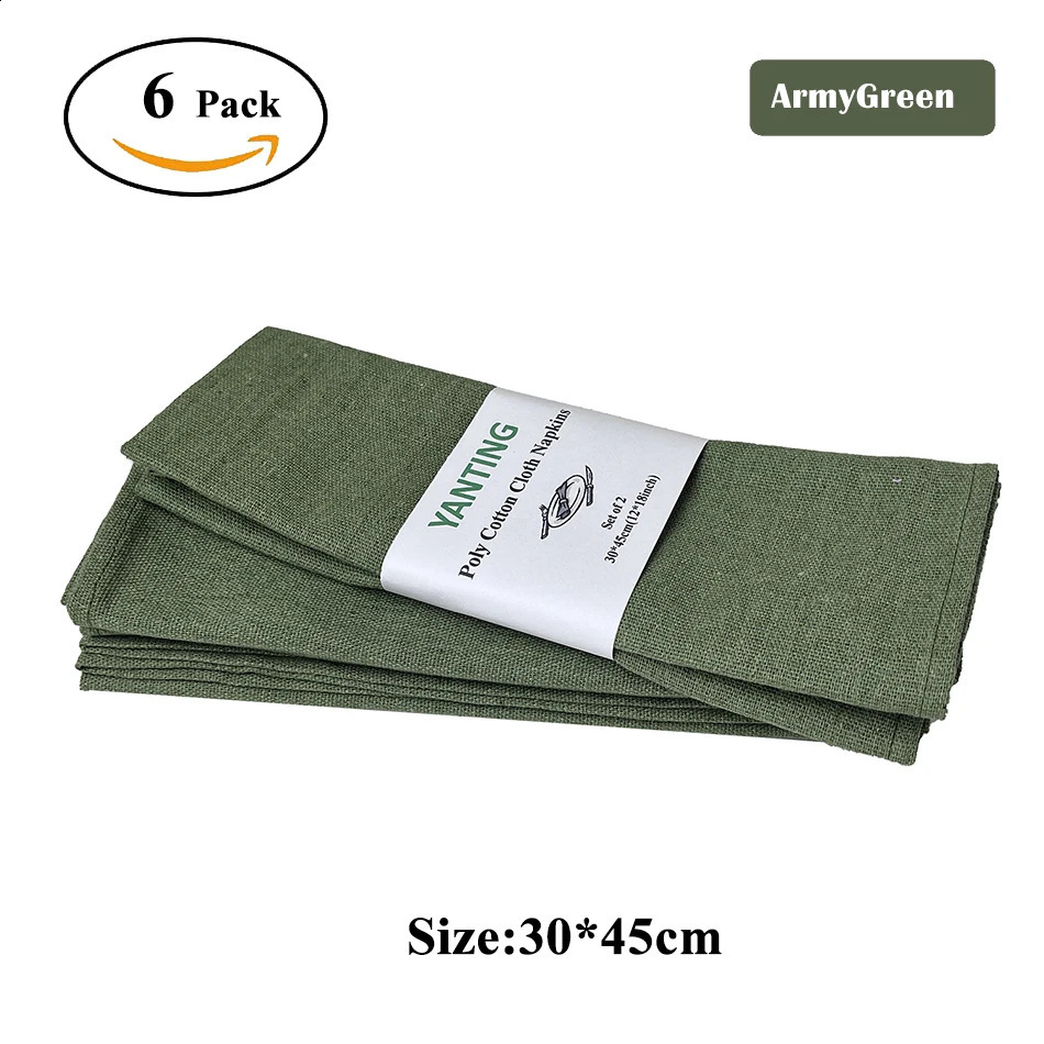 6 Pack Table Napkins Cloth Kitchen Tea Yellow Orange Color Towel for Wedding 18 X 12 Inches Durable Reusable for Family Dinners 240805