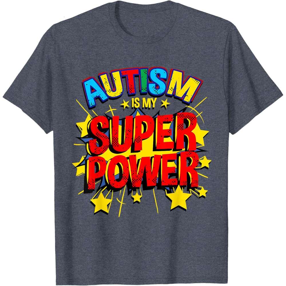T shirt Mens Is My Superpower Autism Awareness T-Shirt shirts tshirt graphic tee Casual tops summer clothes Short sleeve Free shipping