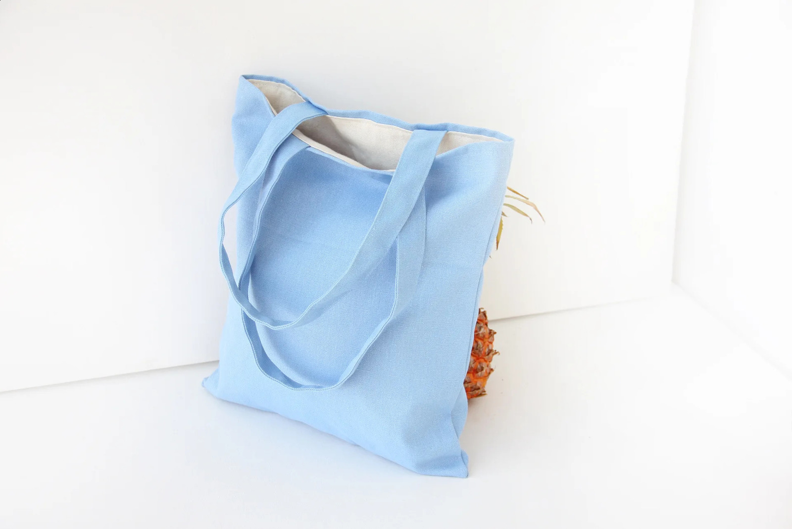 Solid color white canvas shoulder bag suitable for womens wholesale reusable shopping bag reusable shopping bag 240805