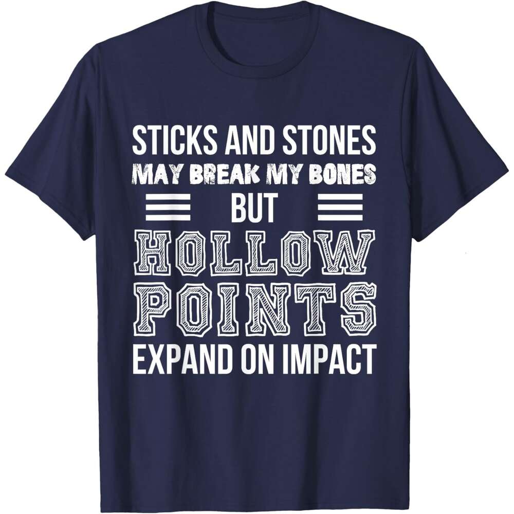 T shirt Mens Sticks And Stones, Hollow Points T-Shirt shirts tshirt graphic tee Casual tops summer clothes Short sleeve Free shipping