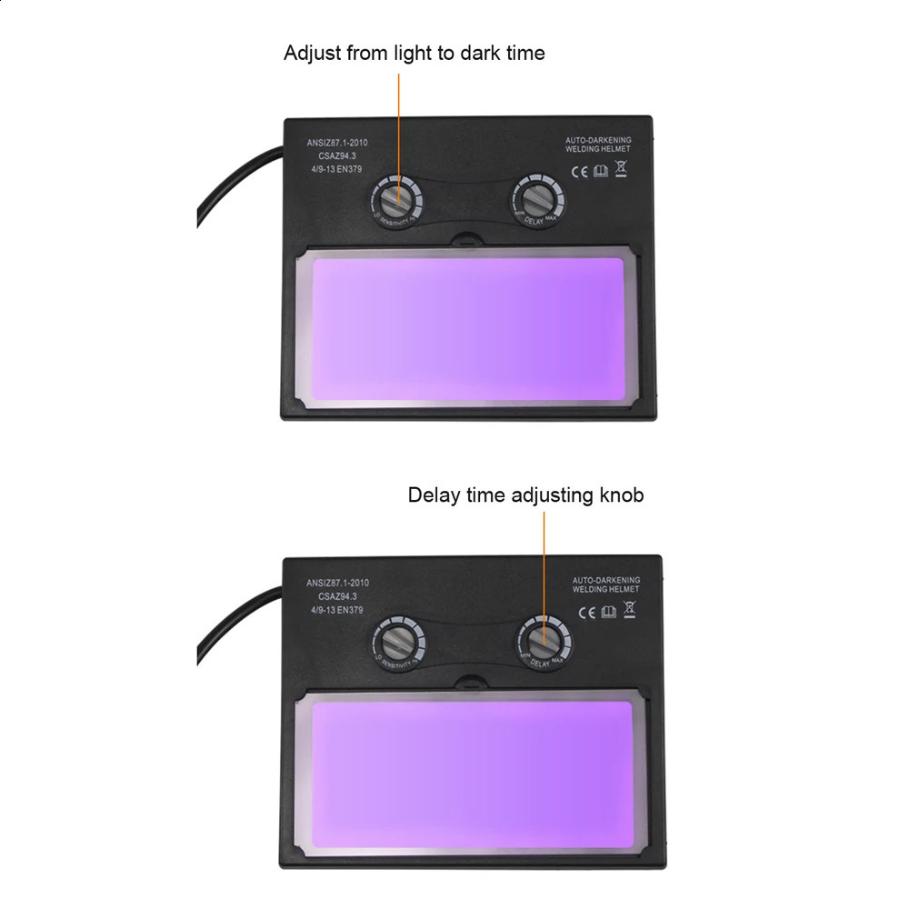 Solar Welding Facemask Auto Darkening Heat Insulation Head-mounted Large View Automatic Dimming Face Shield Arc Welding Helmet 240805