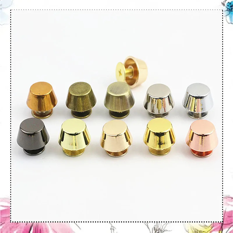 20sets Rose Gold Metal High Quality Leather Bag Handbag Purse Bottom Protecting Feet Nail Stud Belt Screwback Button Rivet Spike 240805