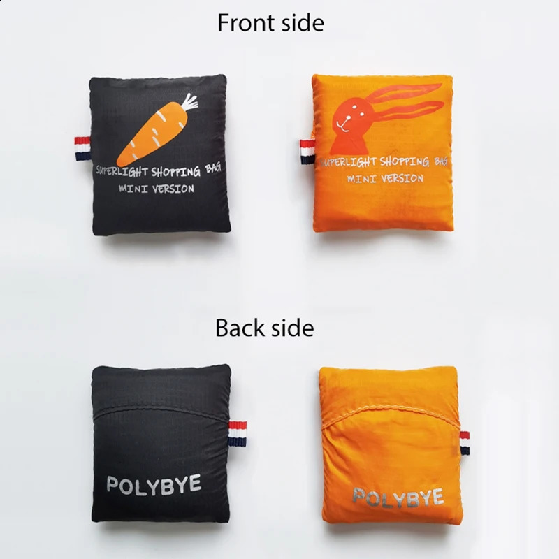 Polybye Nylon Foldable Reusable Shopping Bag Small Handbag Grocery Light High Quality Solid 240805