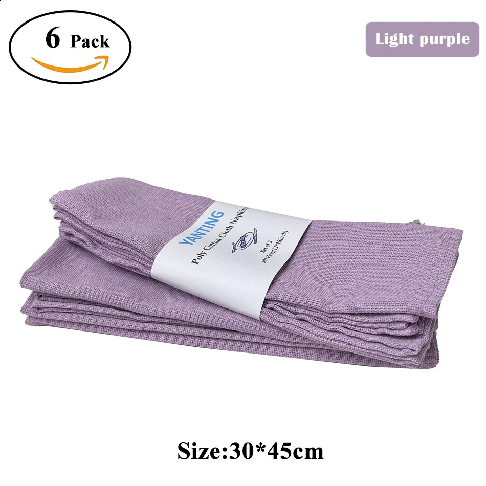 6 Pack Table Napkins Cloth Kitchen Tea Yellow Orange Color Towel for Wedding 18 X 12 Inches Durable Reusable for Family Dinners 240805