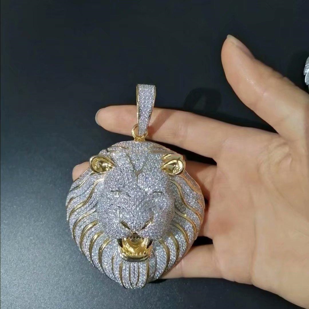 mens jewelry hip hop Iced out pendant designer necklace bling diamond cuban link chain big pendants lion animal rapper accessories