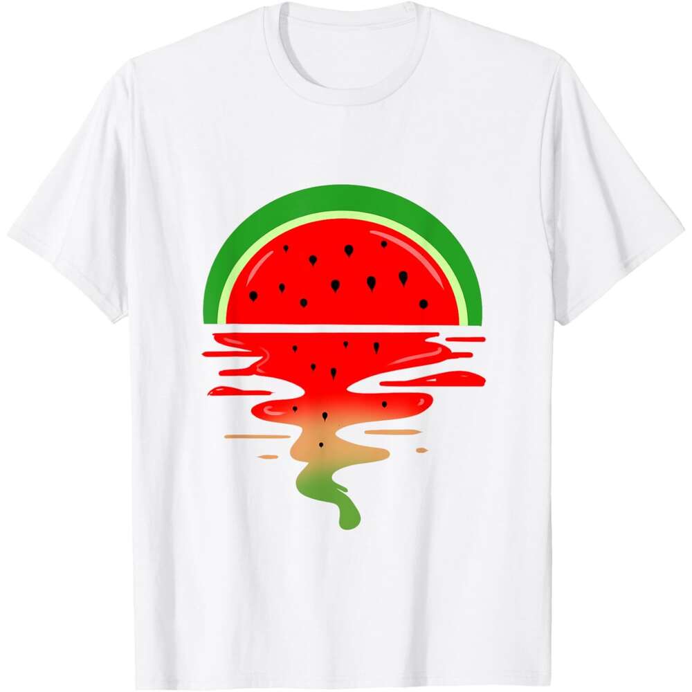T shirt Mens Watermelon Vaporwave Sunset T-Shirt shirts tshirt graphic tee Casual tops summer clothes Short sleeve