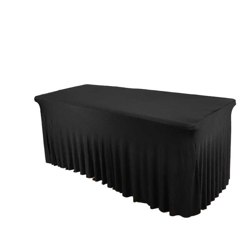 Spot Meeting Wedding Banquet 6FT Sun Skirt Rectangular Table Skirt Office Desk Elastic Chair Cover Skirt Table Cover