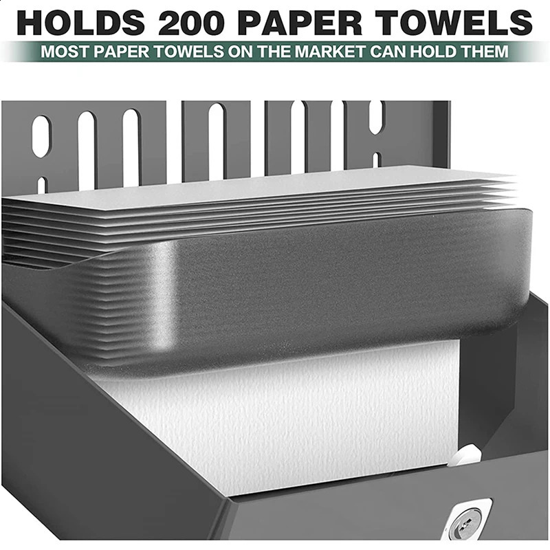 interhasa Paper Towel Dispenser Wall Tissue Dispenser Paper Towel Holder Punch Free Towel Dispenser for Bathroom Toilet 240805