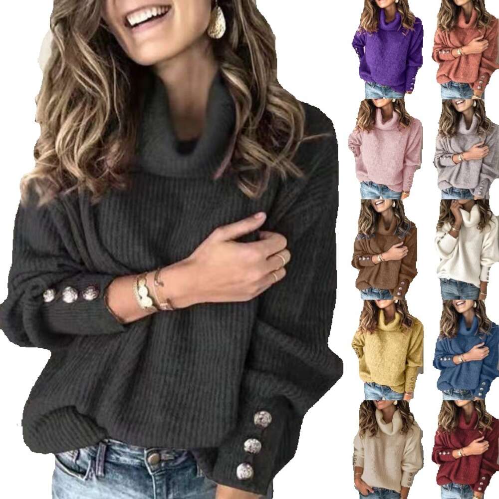 2024 Autumn/winter Womens Sweater High Neck Knitted Top Sweater Sweater Sweaters Women Designer Clothes Designer Sweater Women Polo Sweater Women Swee