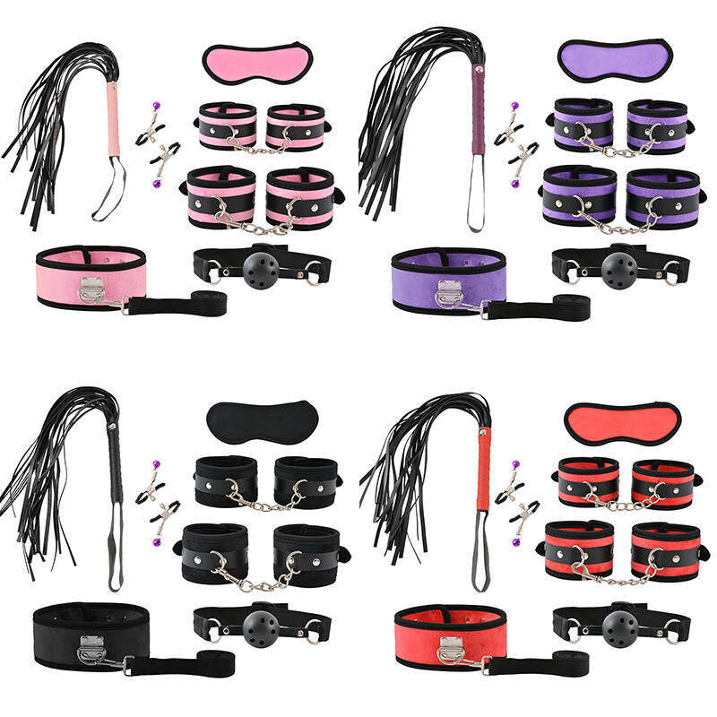 SHEYAY 22pcs Bondage SM Restraint Bed Bondage Kit Fetish Toy Fine Plush Webbing Set Men And Women's Sex Products