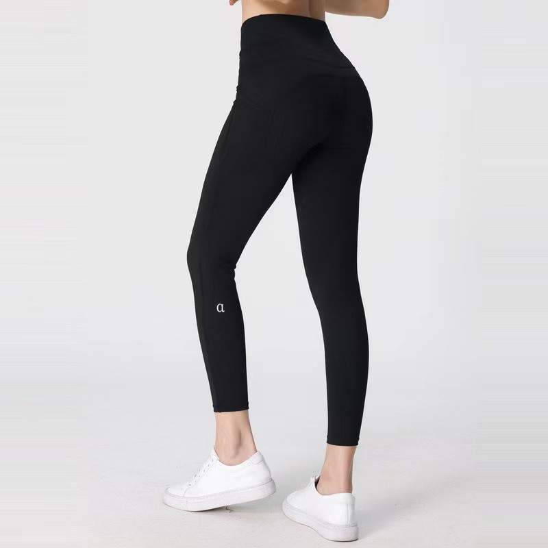 9507 Women Leggings Yoga Pants Ninth With Pockets Fitness Legging Soft High Waist Hip al Lift Elastic Sports Pants