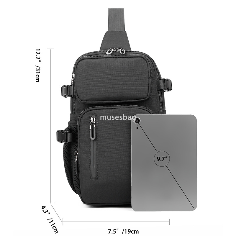 Korean fashion chest bag Men's close-fitting oblique shoulder bag outside riding backpack mobile phone bag men's Japanese shoulder bag