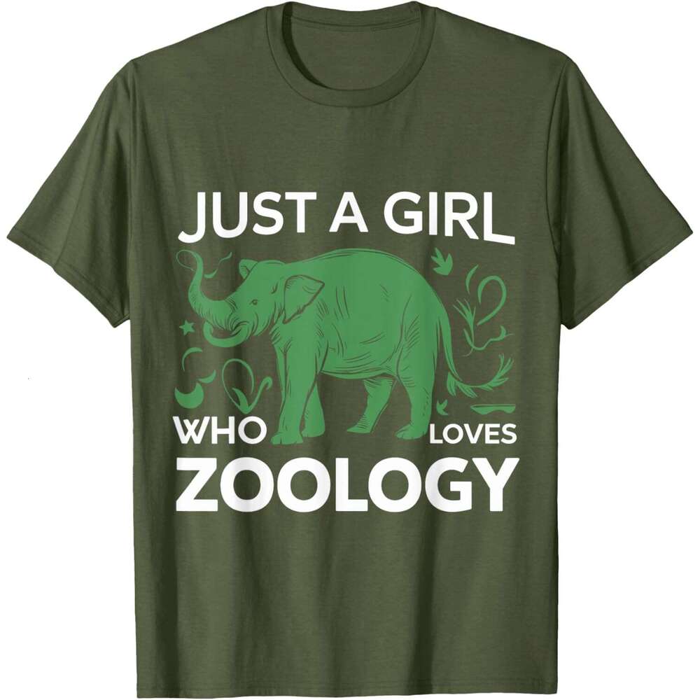 T shirt Mens Just a Girl Who Loves Zoology T-Shirt shirts tshirt graphic tee Casual tops summer clothes Short sleeve Free shipping