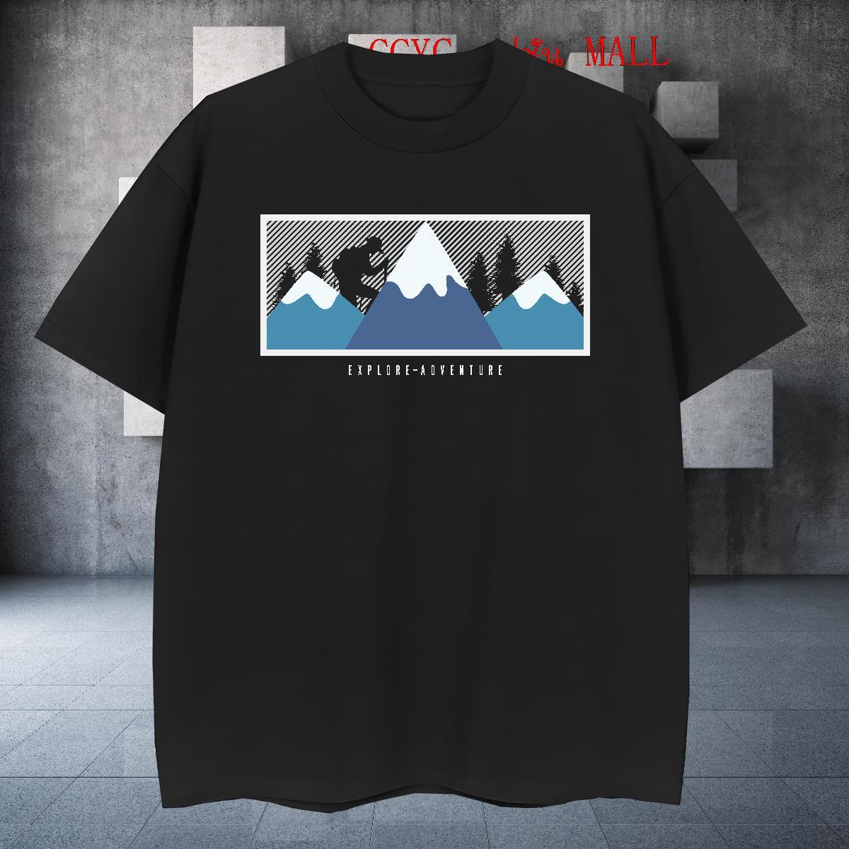 Soft Tshirt for Man Woman 100% Cotton 230g Outdoor mountains Anime Crew Neck Classic Casual Mens T Shirts Clothings