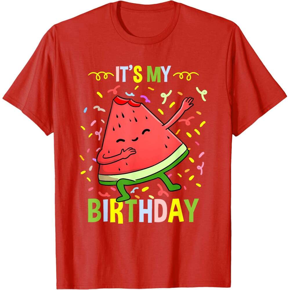 T shirt Mens Its My Birthday Watermelon T-Shirt shirts tshirt graphic tee Casual tops summer clothes Short sleeve Free shipping