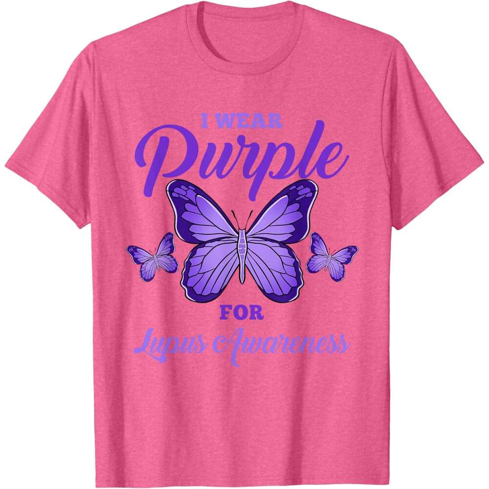 T shirt Mens I Wear Purple For Lupus Awareness T-Shirt shirts tshirt graphic tee Casual tops summer clothes Short sleeve Free shipping