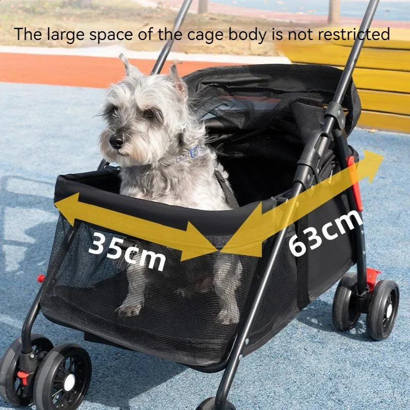 Stroller Lightweight Folding Walking Pet Carrying Bag Outdoor Travel Breathable Meal Plate Dog Cat Trolley for Small Dogs 240805 d21f 4