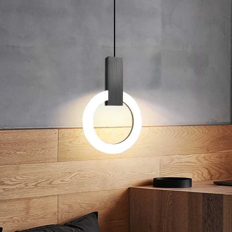 Nordic Simple LED Pendant Light Living Room Stairs In Chandelier Creative Dining Room Bedroom LED Ceiling Pendant Lamp X250307