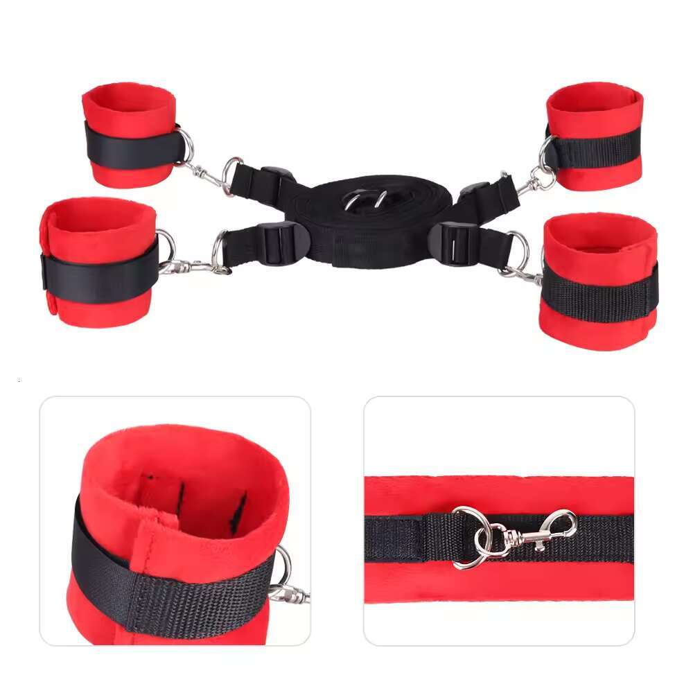 Wiseu Sex Bondage BDSM Kit bed Restraints Set Sex Toys with Hand & Ankle Cuff Bondage Collection & Blindfold & Tickler