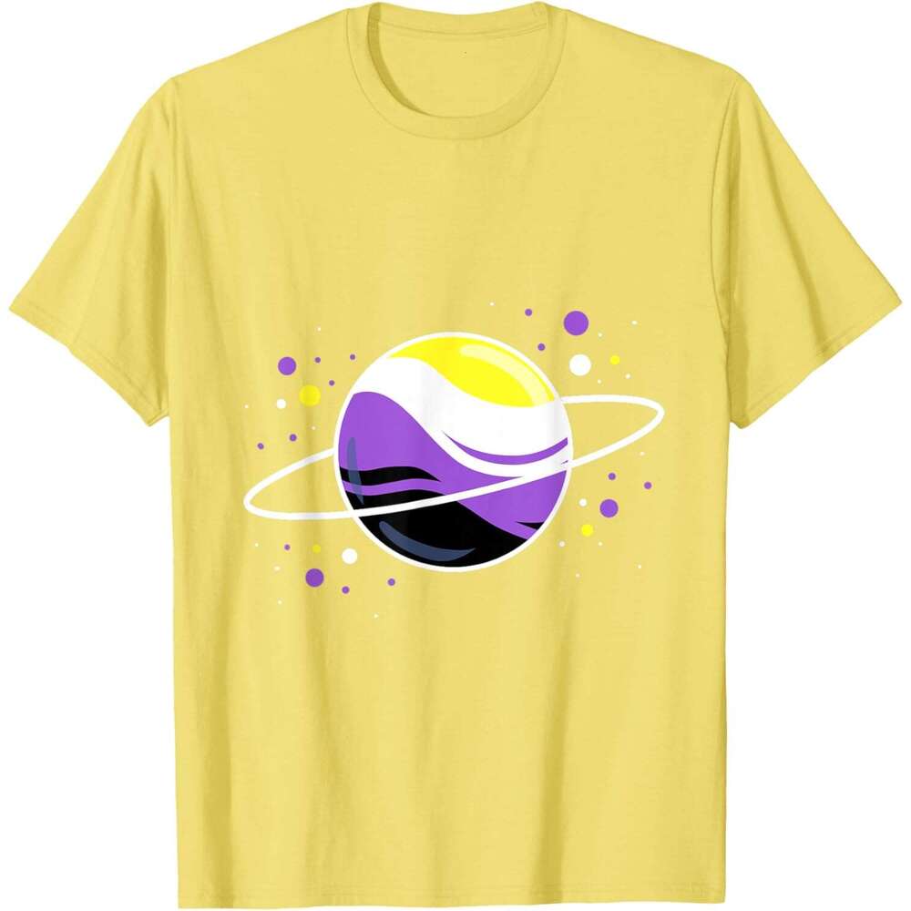 T shirt Mens Outer Space Planet Nonbinary Pride T-Shirt shirts tshirt graphic tee Casual tops summer clothes Short sleeve Free shipping