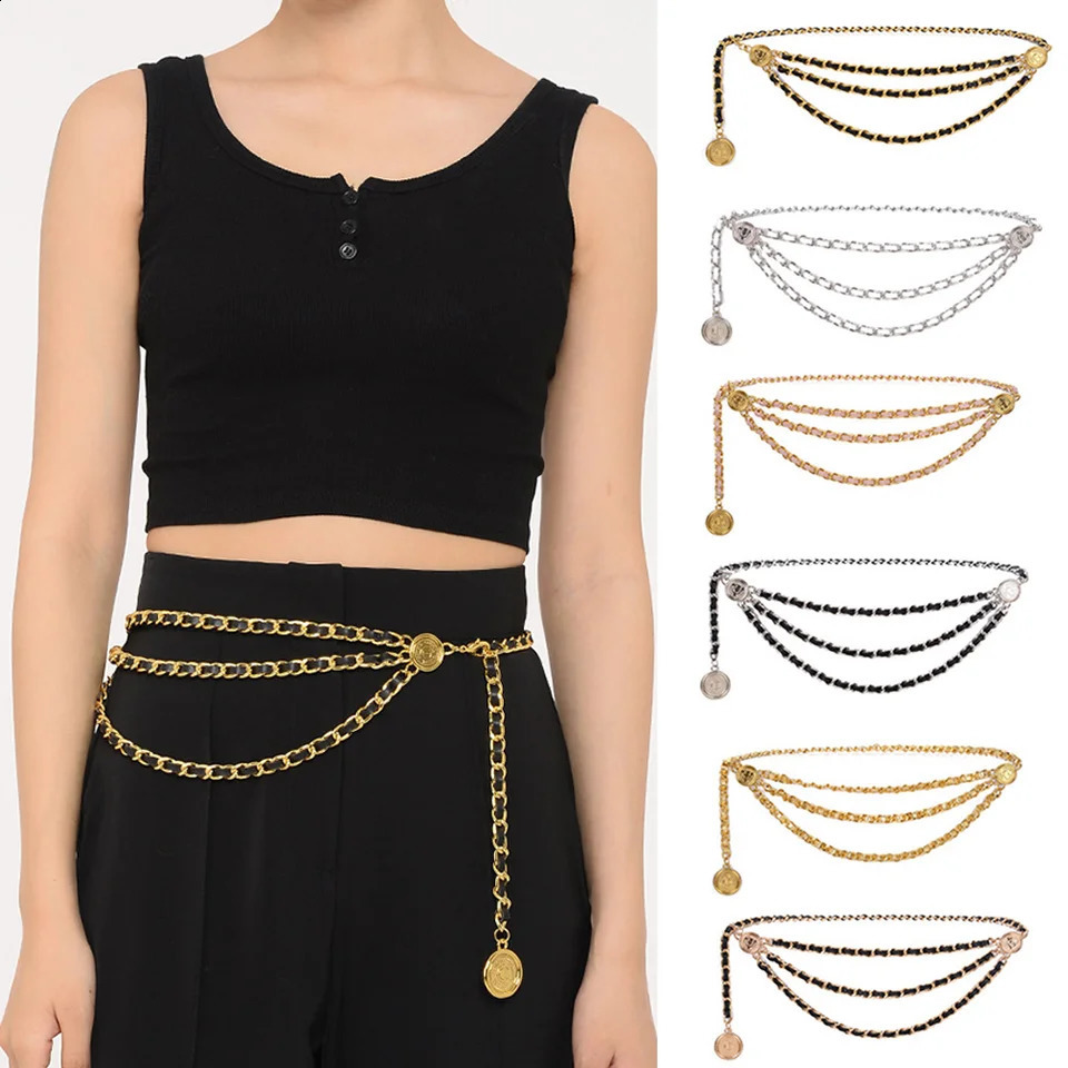 Metal Tassel Chain Waist Chain Belt For Women Temperament Retro Pendant Decoration Simple Durable Thin Belt240723