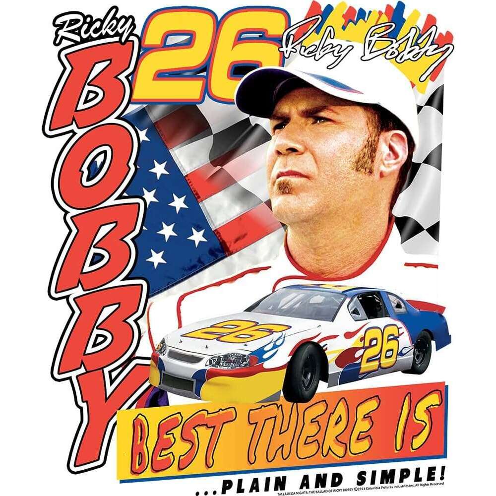 T shirt Mens Talladega Nights Ricky Bobby Best There Is White Short Sleeve shirts tshirt graphic tee Casual tops summer clothes Short sleeve