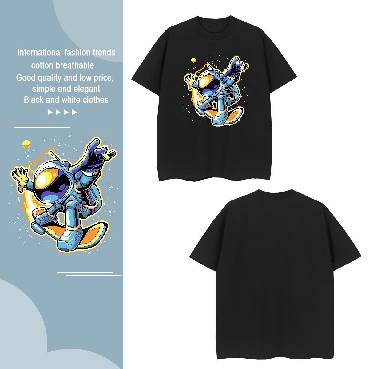 T Shirt For Man 230g 100% Cotton universe Street wear Hip Hop Breathable Crew Neck Custom Print Plus Size Men Clothes T-Shirt New Cool Tops