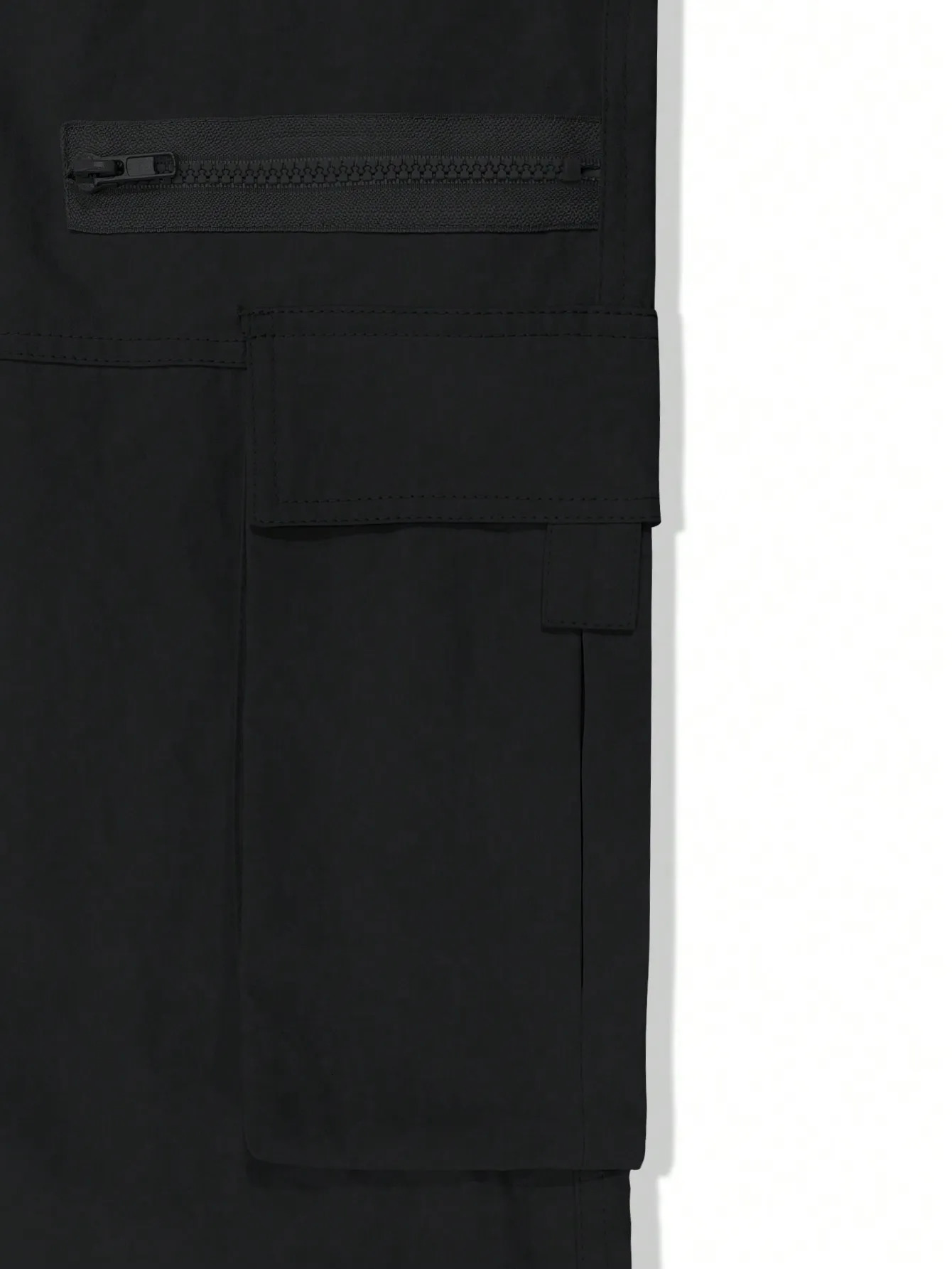 Solid Multi Flap Pockets Mens Straight Leg Cargo Pants Work Loose Casual Outdoor Baggy Trendy Streetwear 240806