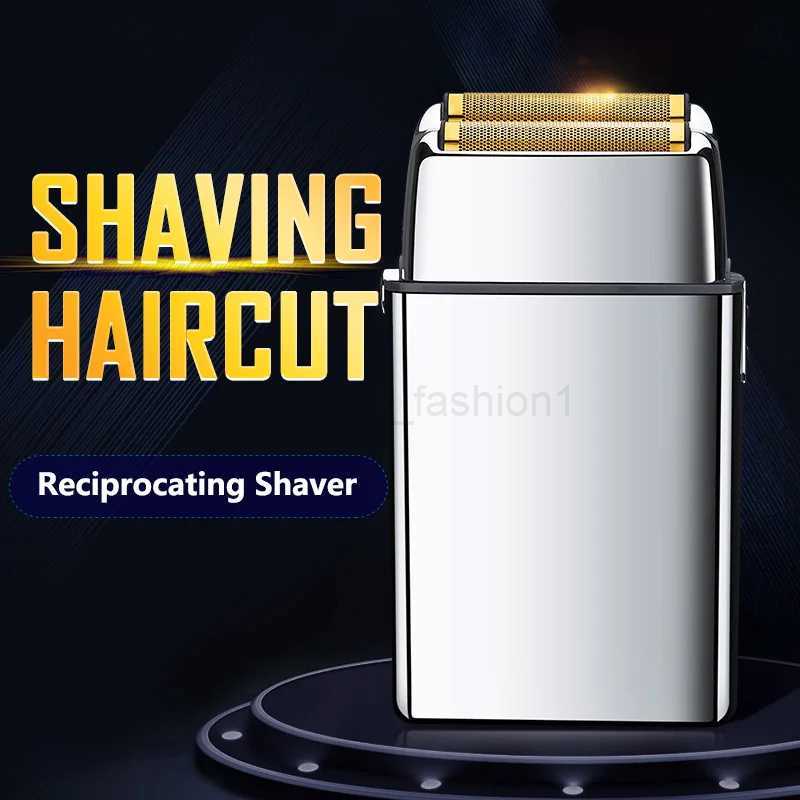 Cordless Metal Rechargeable Hair Beard Electric Shaver For Men Powerful Electric Razor Head Bald Shaving Machine Wet DryXJ240806