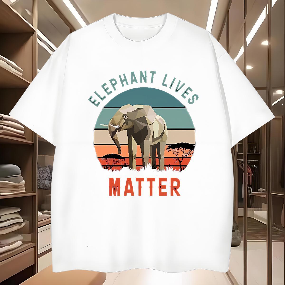 T Shirts Men 230g 100% Cotton Elephant Outdoor Crew Neck Breathable Anime Men Tees New Arrival Wholesale Polos