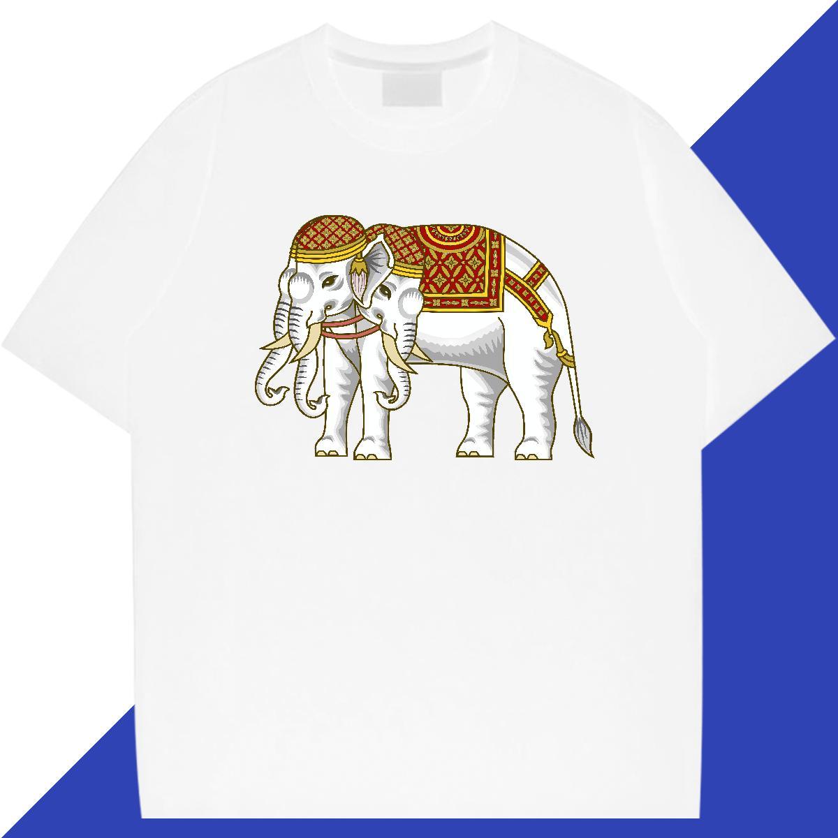 Stylist Man T Shirts 230g 100% Cotton elephant Casual Beach Clothes Round Neck Short Sleeve Popular Men Tees DIY